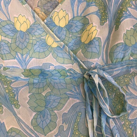 H&M Vtg Y2K Coquette Fairy Babydoll Top w Tie Sheer Flutter Sleeves Flowy Hem - Picture 11 of 16